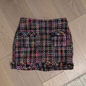 Zara Multicolor Tweed Mini Skirt